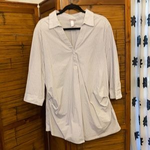 Isabel crisp cotton striped blouse